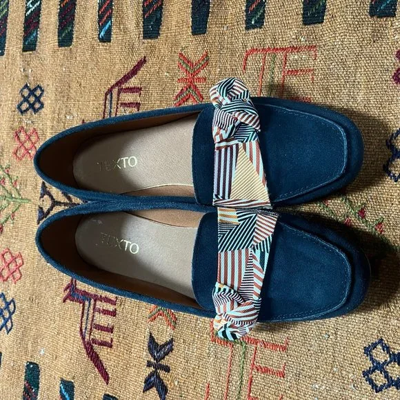 Navy Suede Loafers by Texto (Made in Portugal) Size EU 39 | US 8.5 - Picture 4 of 11